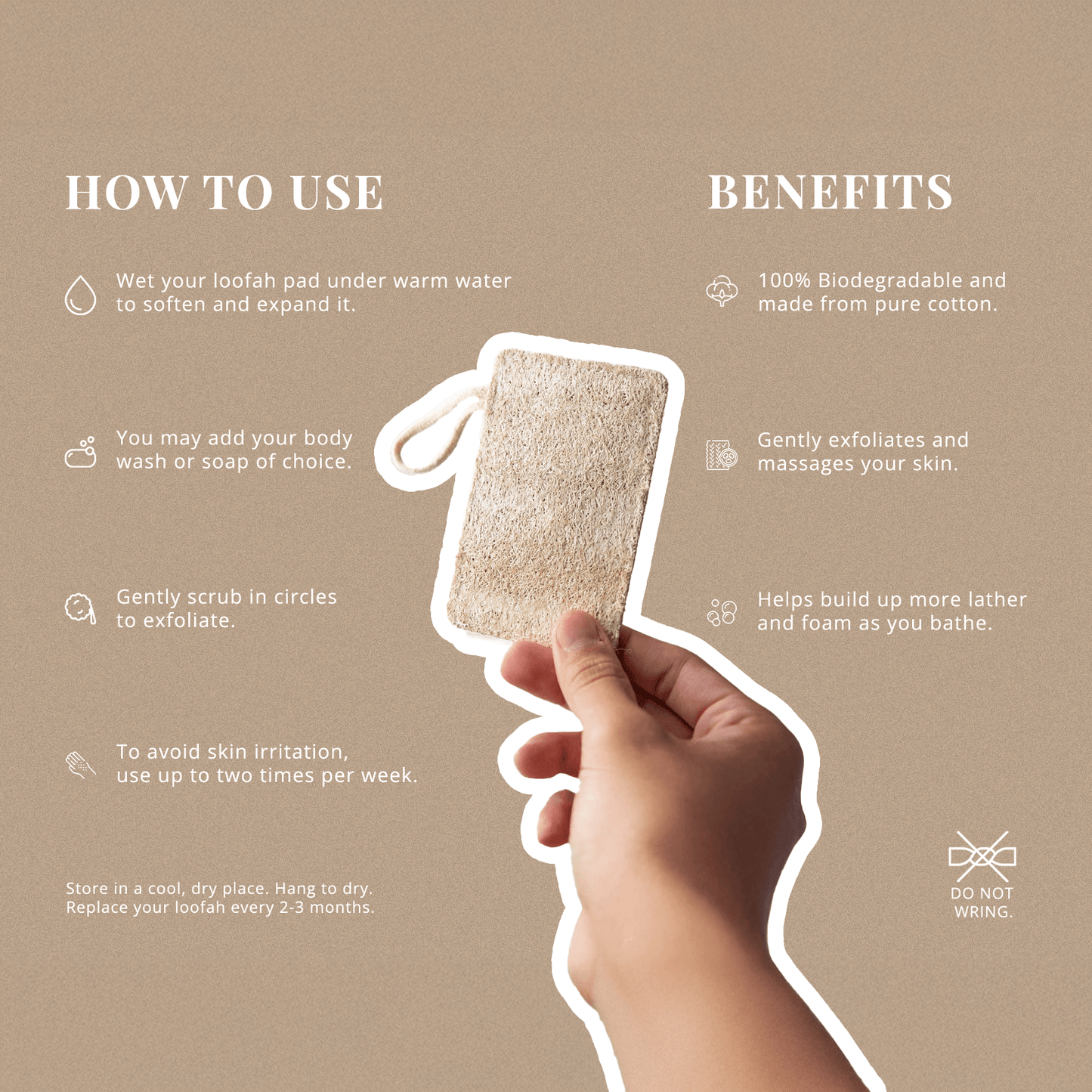 Natural Loofah Pad 2-Pack